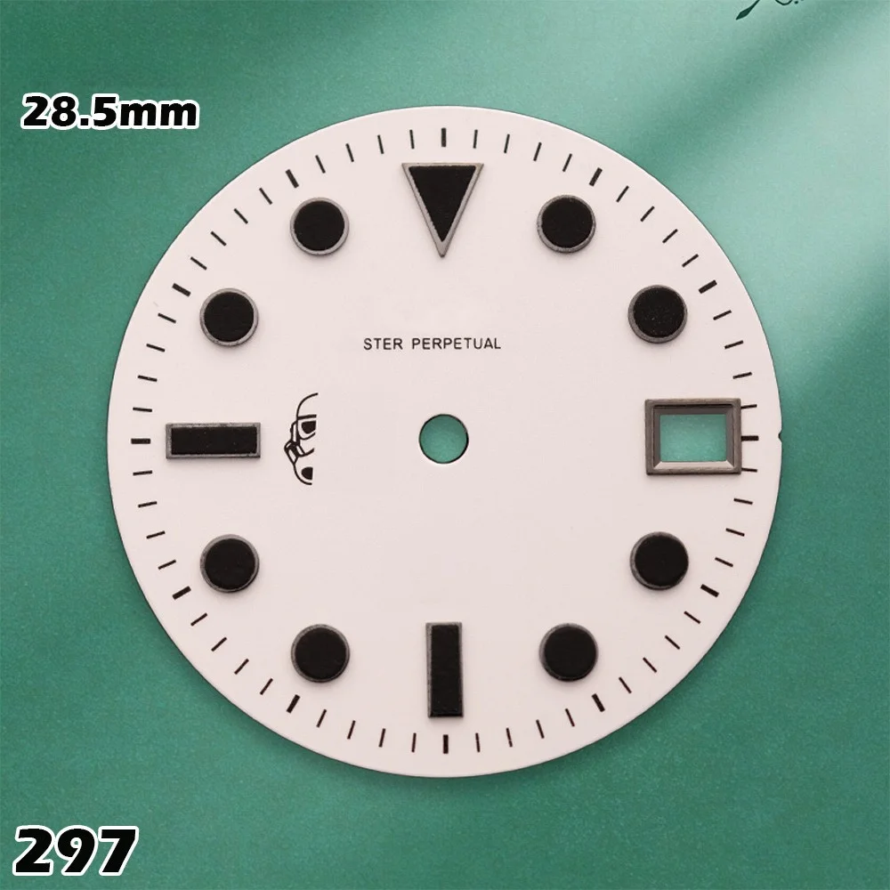 28.5mm Black Knight Dial White Dial NH35/NH36 Movements Watches for men Watch Modification Accessories Repair Parts