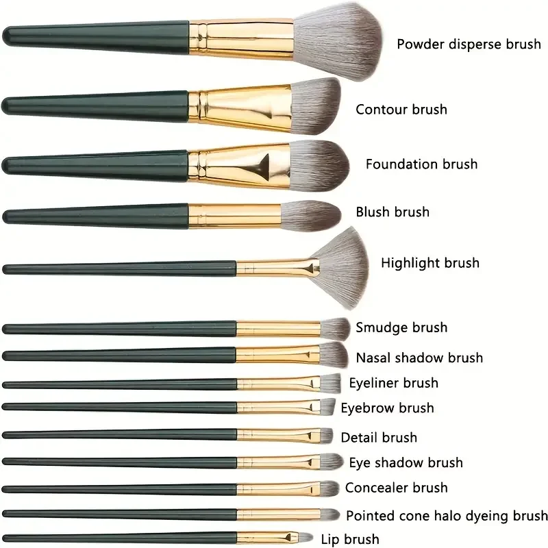 14Pcs Makeup Brushes Set Foundation Blush Highlighter Eye shadow Professional Concealer Kabuki Blending Brush Female Beauty Tool