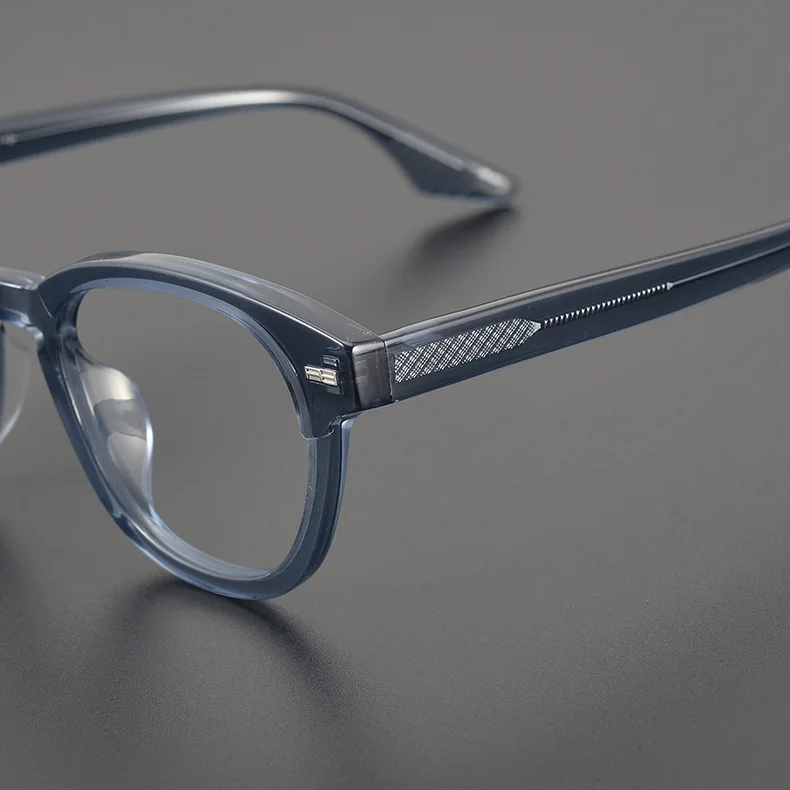 American retro eyeglass frame handmade sheet eyeglass frame with myopia frame, male large face transparent flat frame