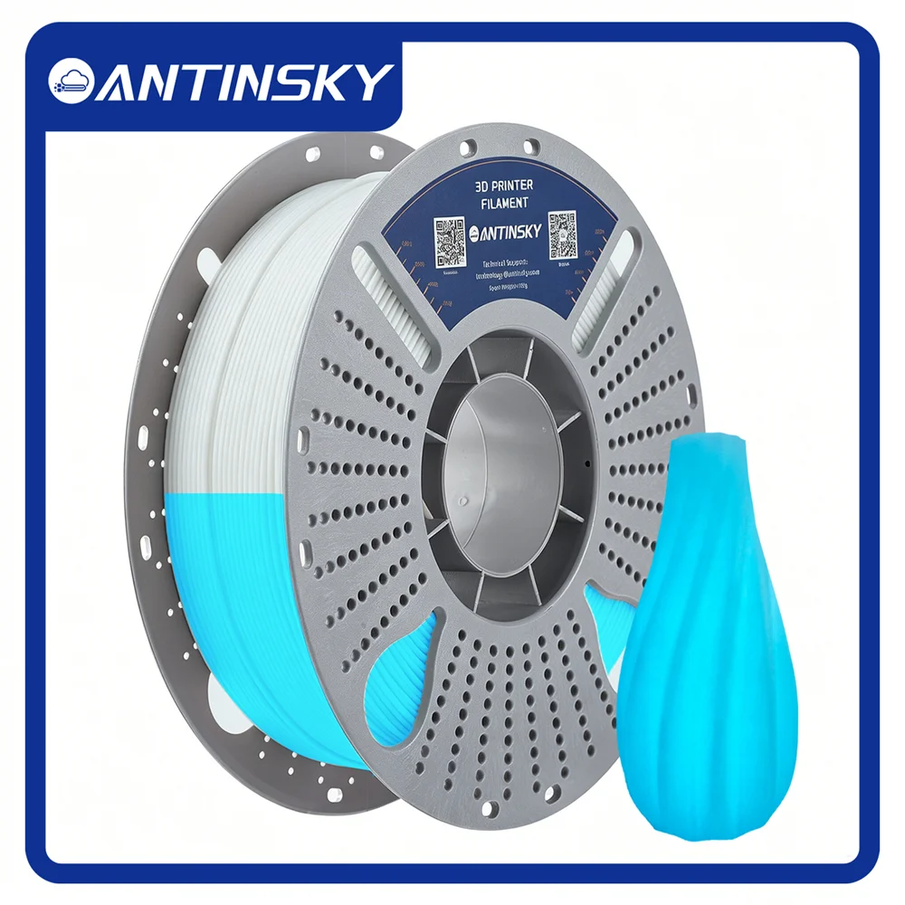 ANTINSKY PLA-Luminous Filament Glow in The Dark 3D Printer PLA Filament 1.75mm Tolerance ±0.02mm Luminous Consumable