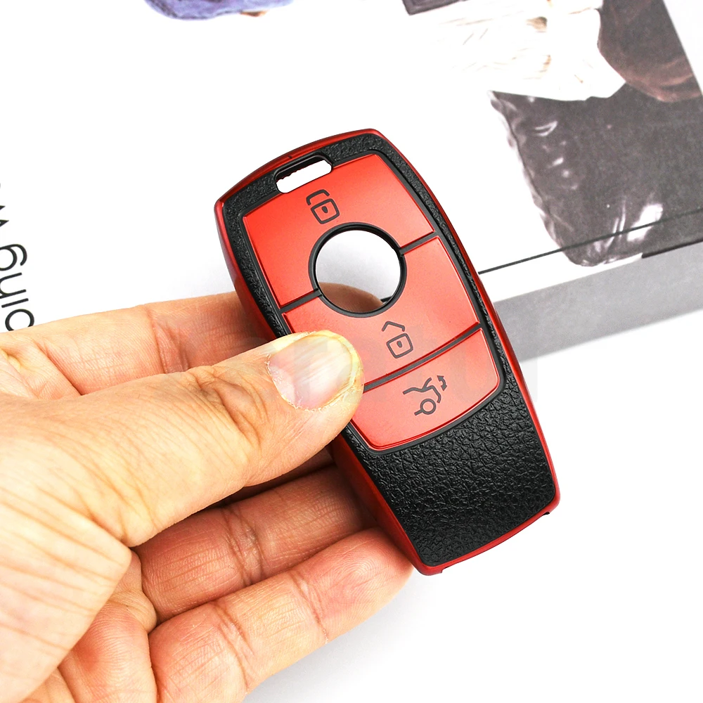 TPU Leather Shell Bag For Mercedes Benz W177 W205 W213 W222 AMG A B C E S G Class GLC CLE CLA GLB GLS Car Remote Key Case Cover