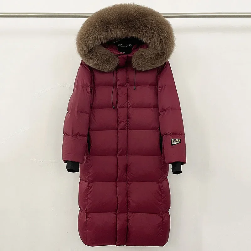 جديد الشتاء سميكة أسفل سترة المرأة الأبيض بطة أسفل 2025 الفراء الطبيعي طوق الباردة واقية عالية الجودة المرأة أسفل سترة H549