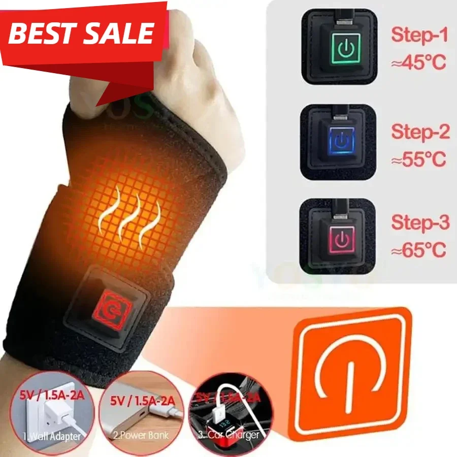 

Breathable Heat Wrist Wrap for Arthritis Pain Relief - Lightweight Compression Sleeve for Sports, Typing & Health Care
