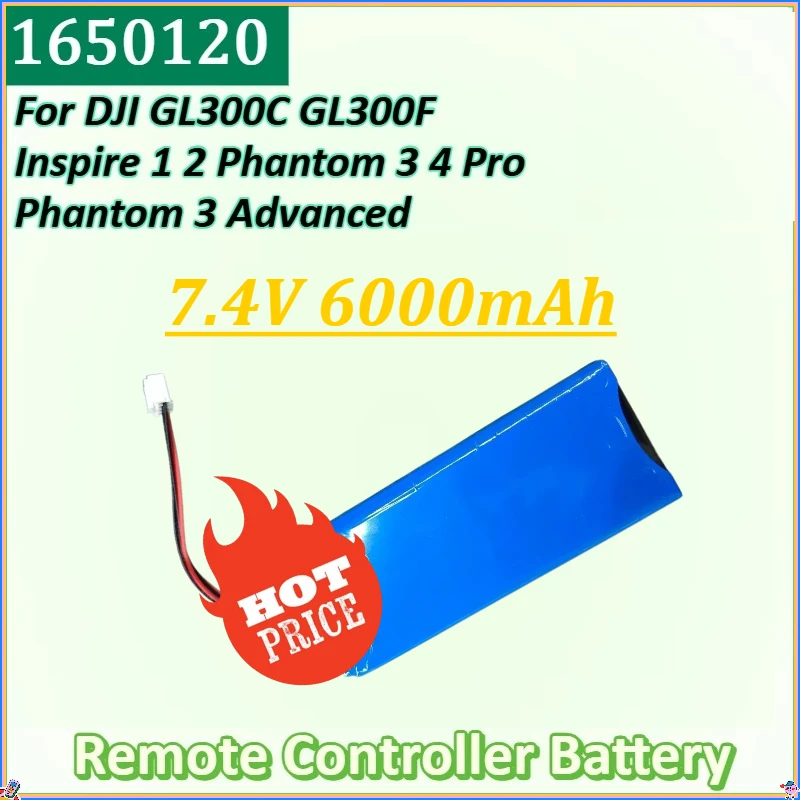 

For DJI GL300C GL300F Inspire 1 2 Phantom 3 4 Pro Phantom 3 Advanced Remote Controller Batteries 1650120 7.4V 6000mAh Battery
