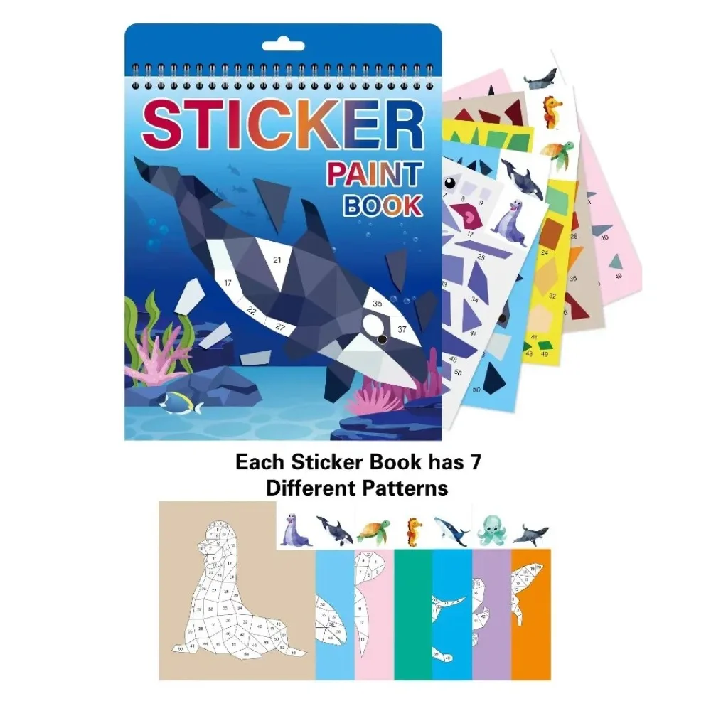 สติกเกอร์โมเสค PET แบบใหม่ สมุดสติกเกอร์การ์ตูน DIY สมุดปริศนา 3 มิติ