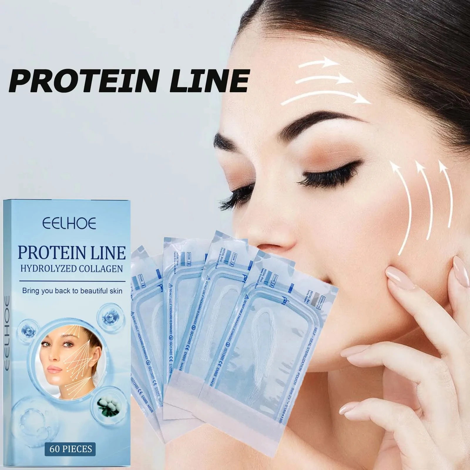 

EELHOE Gold Protein Line Fade Wrinkle Firming Facial Filler No Needle Absorbable Smoothing Hydrolyzed Collagen Thread Serum