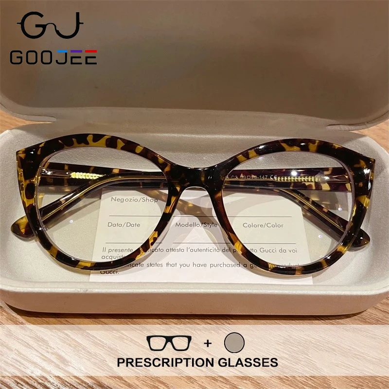 

GOOJEE новые модные очки для чтения TR90 с защитой от синего луча, женские очки «кошачий глаз», роскошные оптические очки для дальнозоркости и близорукости