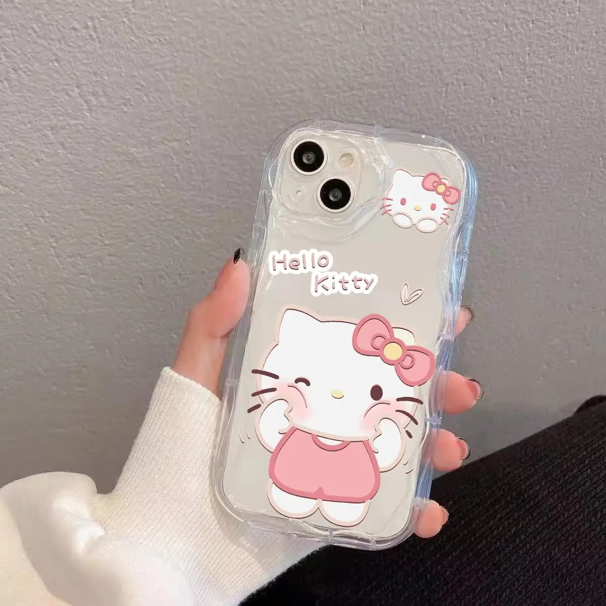 Custodia per telefono Sanrio Ins Hello Kitty per IPhone 15 Pro Max 14 11 12 13 Mini XR 6s 6 8 7 Plus X XS SE 2020 2022 Y2k Girl Clear Gift