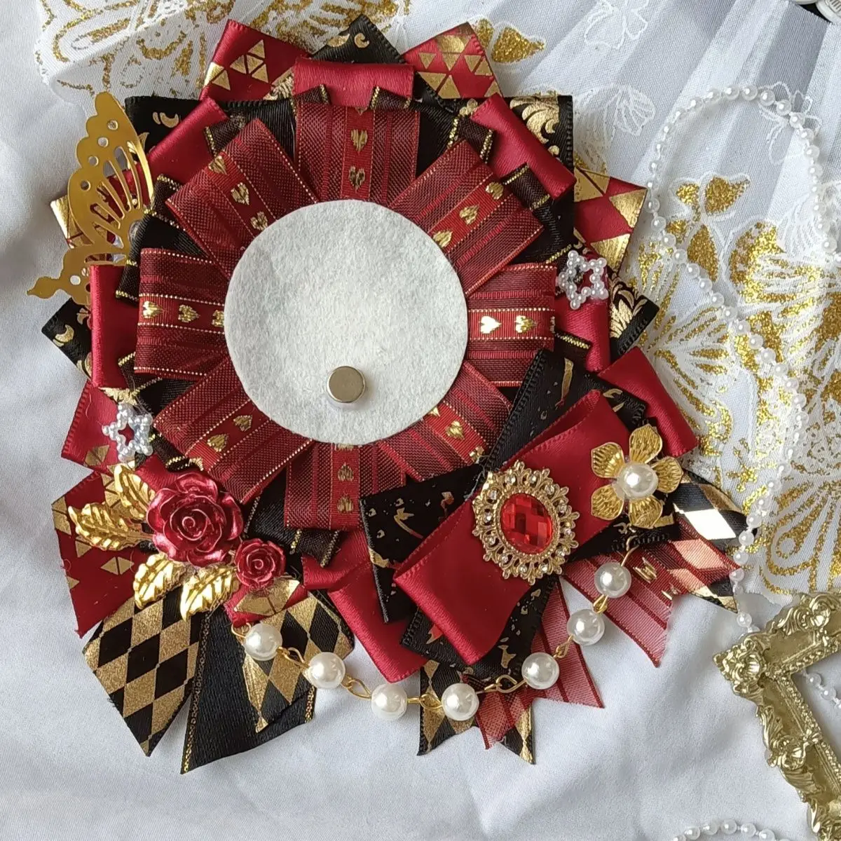 Original Design Luxury Badges Holder Cover Base Tray Ita Bags Accessories Ribbon Badge Rosette Decoration Lolita Gadget