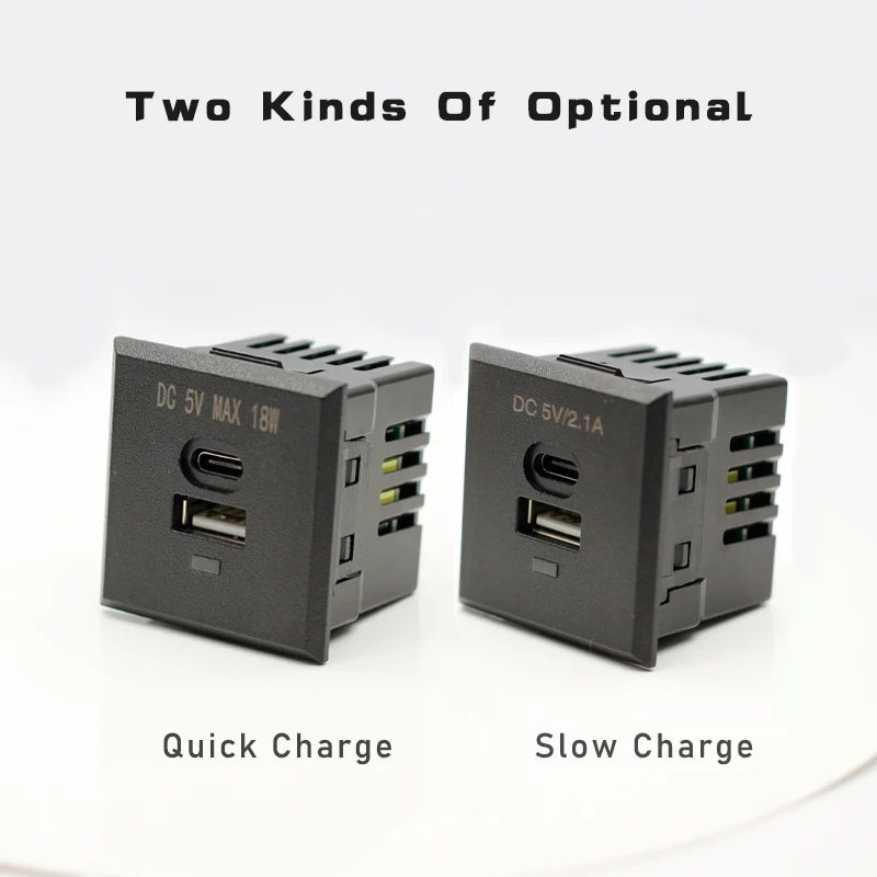 USB desktop socket 18W fast charging PD interface 5V3.6A Type-c mobile phone charging socket embedded card type