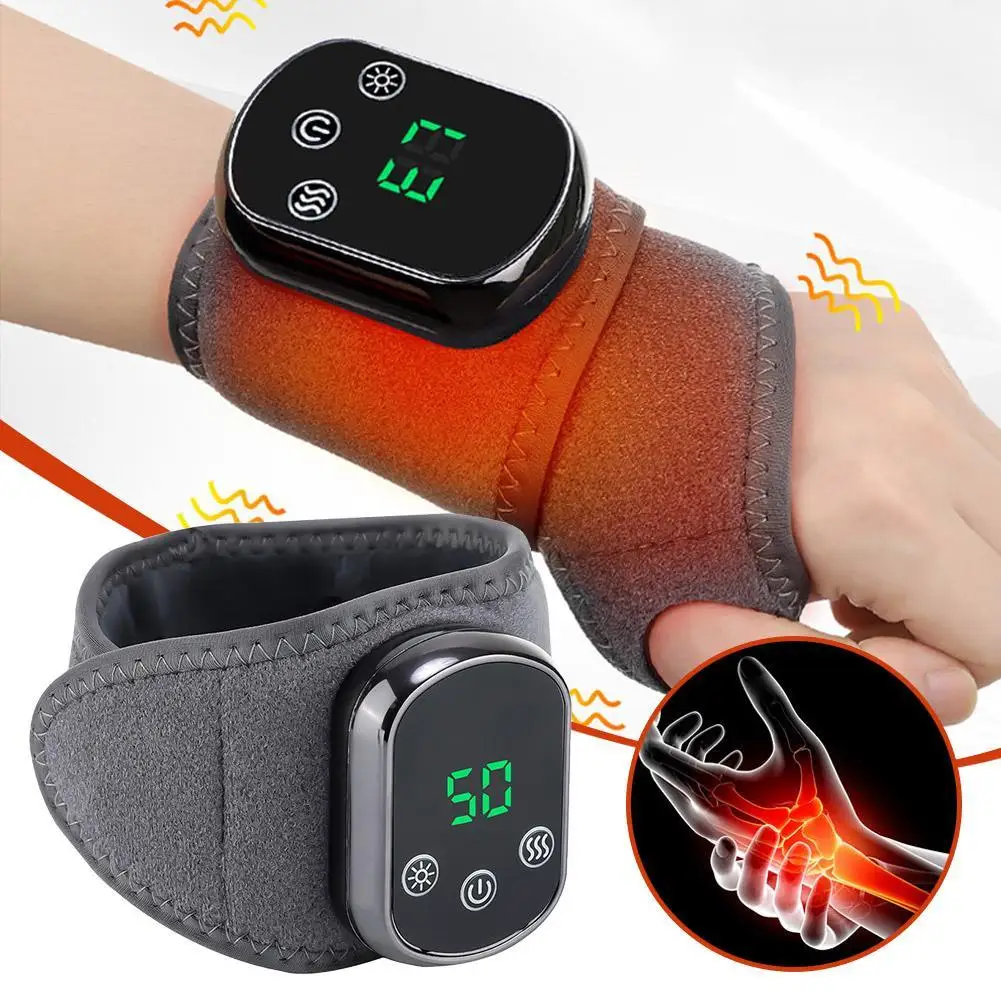 Electric Heated Wrist Joints Brace Heating Pad 3 Level Temperature Wrist Warmer Support Wristbands Injury Rheumatism Tendonitis