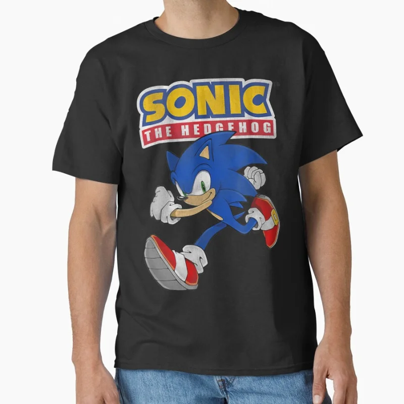 

Series Game Funny Sonic Shadow the Hedgehog Gift T shirt for man Large size Tops Anime Graphic Print Y2k Clothes Cartoon Tee