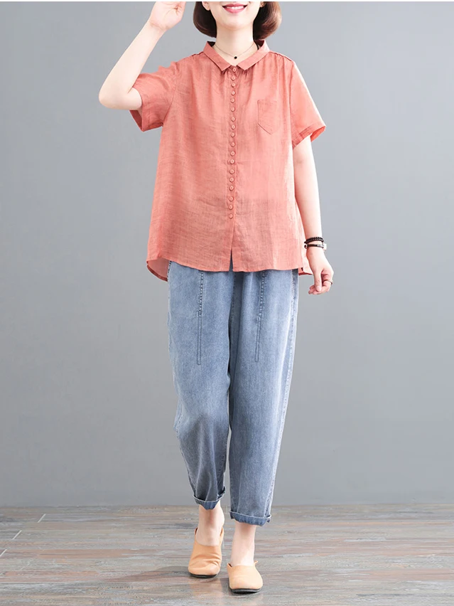 Koreaanse Sle Plus Size Verborgen Retro Tweedelige Set Casual Katoen Linnen Top Plus Denim Jeans Zomer Nieuwe Vrouwen faion Set