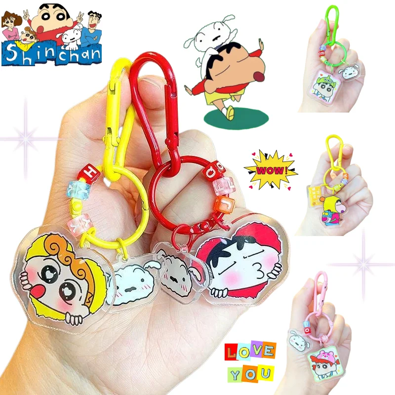 Llavero de Acrílico con Diseño de Crayon Shin-chan, Bonito y Romántico, Personalizado, Creativo, Moderno, Colgante para Mochila, Regalo