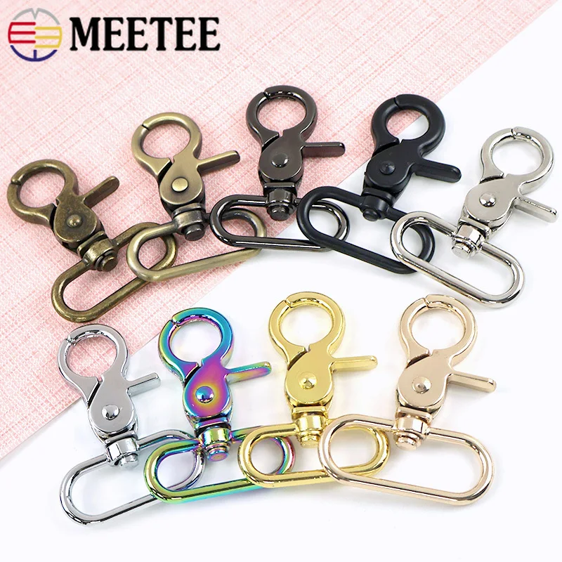 

10/20Pcs 20~50mm Metal Buckles Keychain Snap Hook Swivel Lobster Clasp Bag Strap Pet Collar Carabiner Clips DIY Bags Accessories