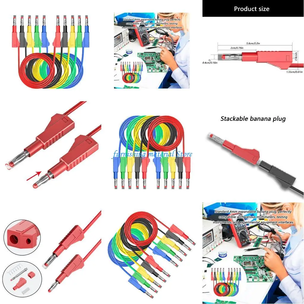 

Y5GD Multipurpose 4mm Retractable Banana Plug Test Leads Flexible Lab Equipment Cable