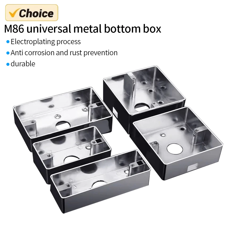 Zinc Metal Waterproof External Wall Mounting Box Dark Switch Wiring Box Back Surface Mount Box For 70 86 Type Exit Switch Socket