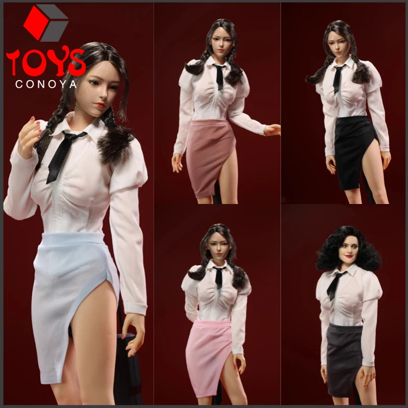 

JO23X-13 1/6 Scale Long Sleeve Shirt Wrap Skirt Clothes Model Fit 12" Female Soldier Action Figure Body Dolls