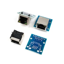 1pc RJ45 네트워크 포트 어댑터 테스트 보드 라이트 커넥터가있는 수평 8p 크리스탈 헤드 암 소켓 회로 기판