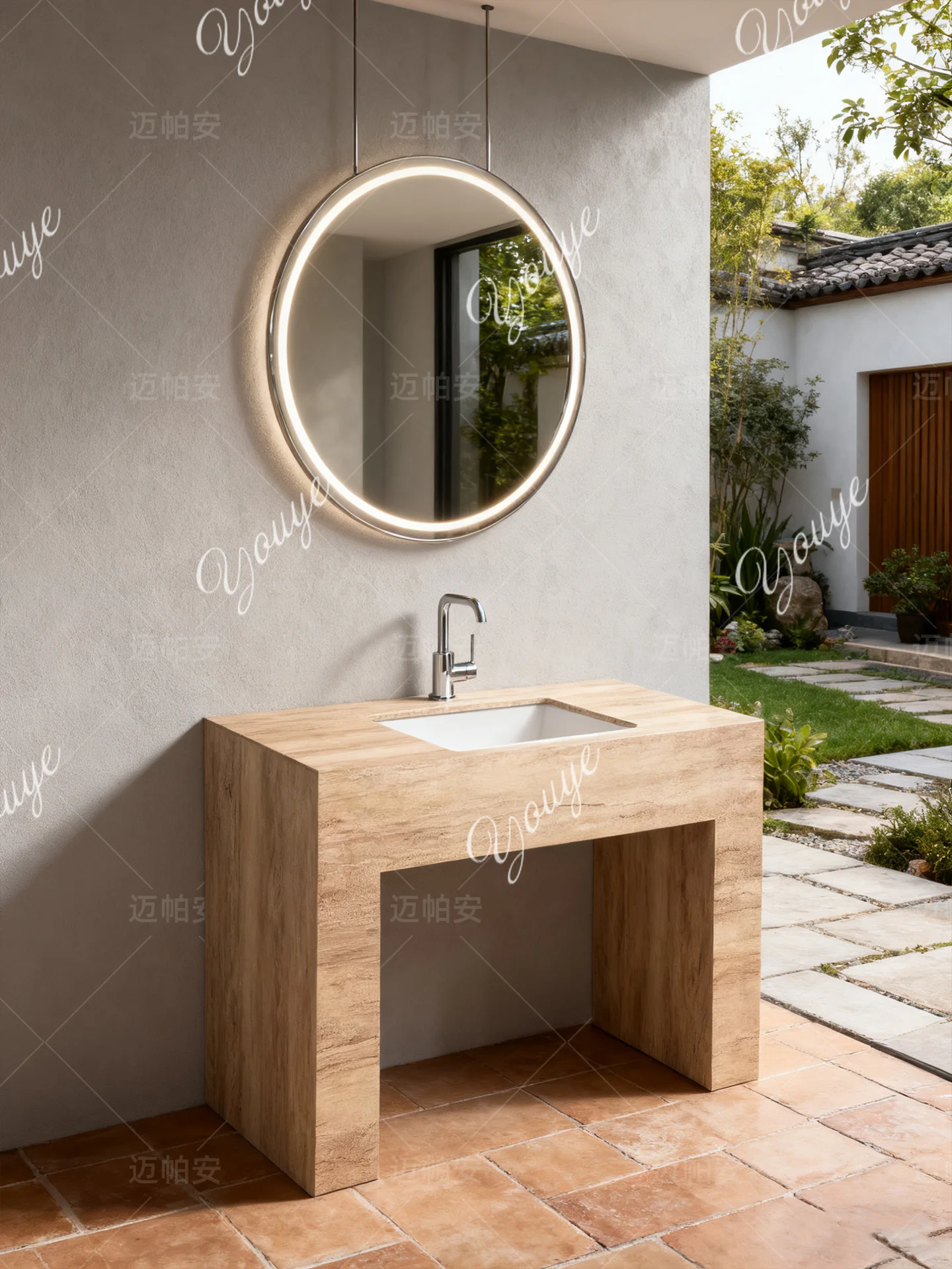 

Outdoor floor-to-ceiling wash basin courtyard garden wash basin outdoor balcony wash basin integrated