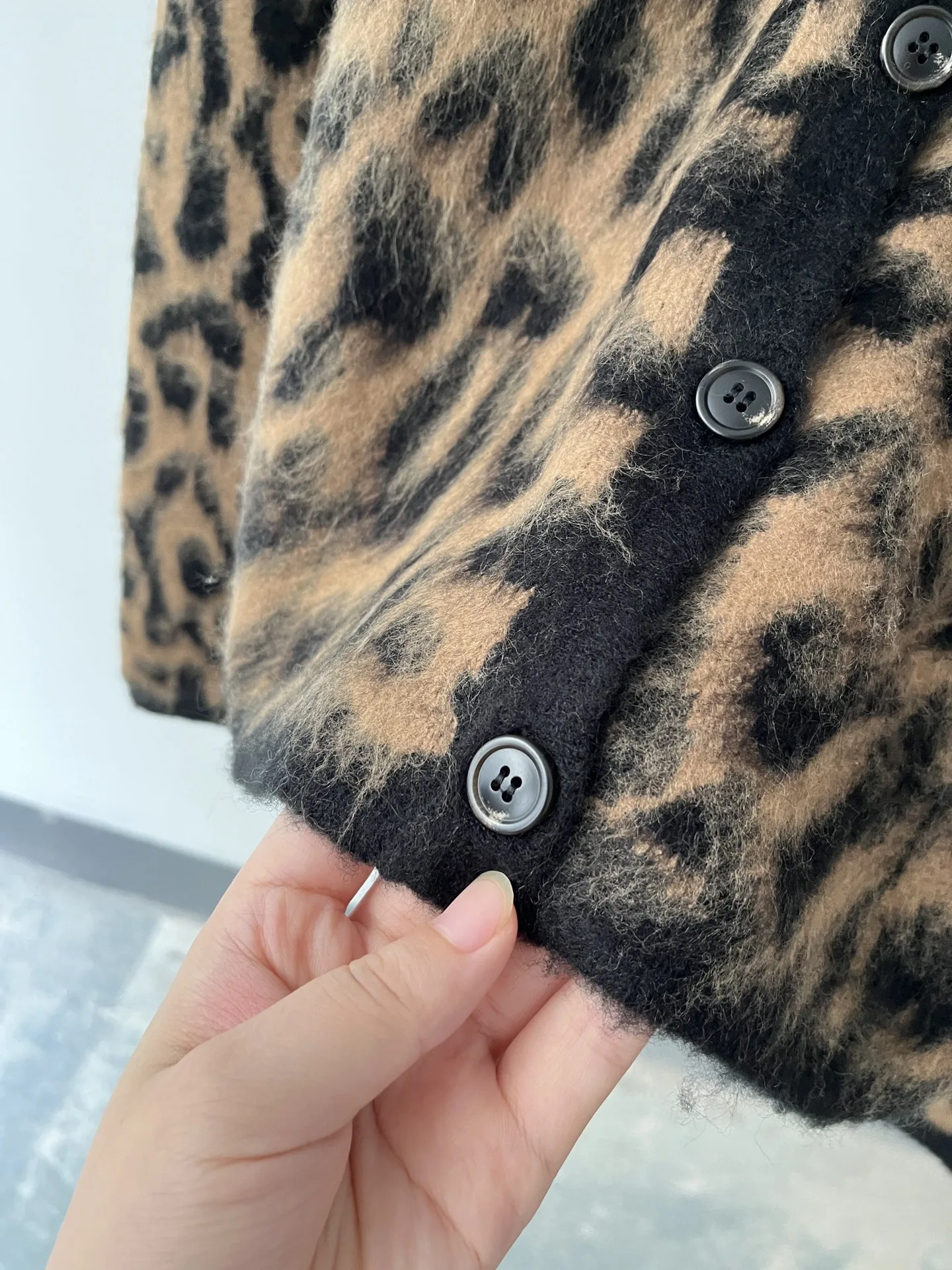 Leopard Print Cardigan Women Knitted Long Sleeve O-neck Single Breasted Sweater Loose Elegant Coats Tops roupas y2k feminino