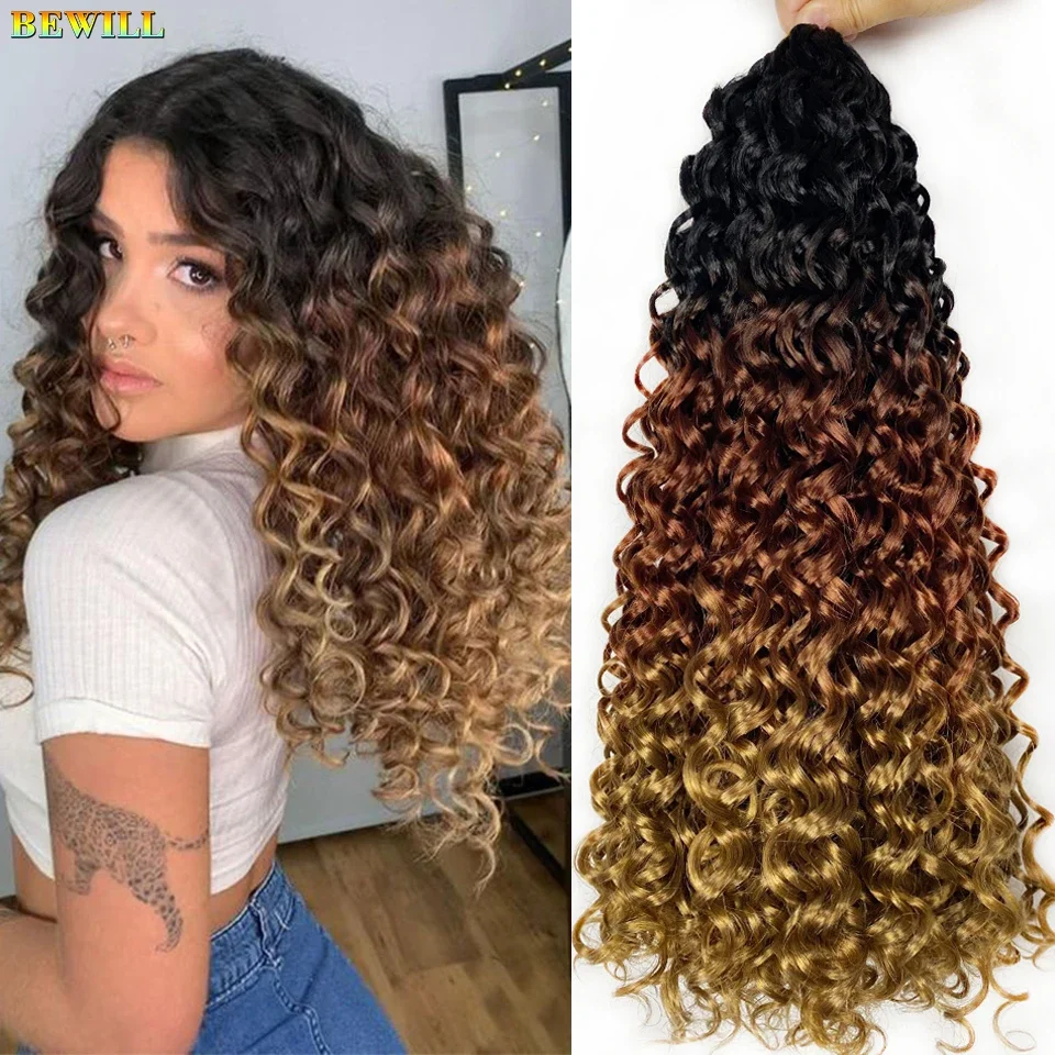 

18 Inch GoGo Curl Crochet Hair 1B 30 27 Water Wave Crochet Hair Curly Crochet Hair Kids Synthetic GoGo Hair Extensions for Women