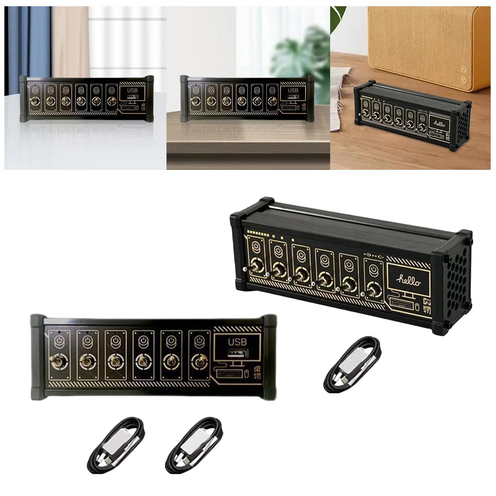 6 Port USB Hub Computer Accessories Power Adapter Type C Input Lightweight
