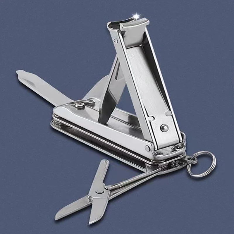 Multi-functional nail clippers, stainless steel folding nail clippers, splash-proof nail clippers with files, nail clippers