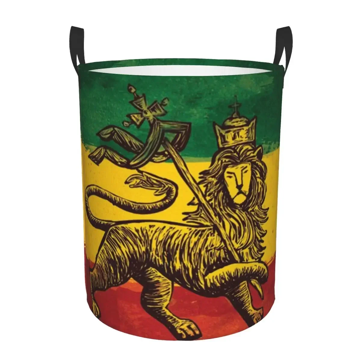 Jamaican Rasta Flag Laundry Basket Foldable Jamaica Pride Toy Clothes Hamper Storage Bin for Kids Nursery