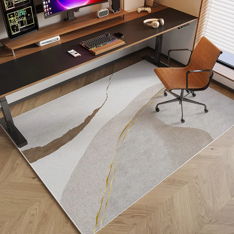 VIKAMA Looped Rug Rug Zen Style Study Room Soundproof Desk With Sliding Wheelchair Floor Protection Pad For Home Decoration