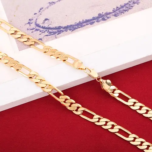 Hot popular 925 Sterling Silver 18K Gold noble 6MM Geometry Bracelets Neckalce Jewelry Sets for Women Men Fashion Gifts Wedding - Image 5