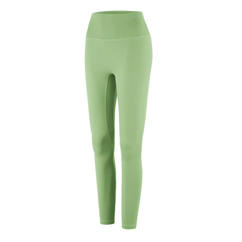 Pantalones de yoga abrasivos de doble cara, cintura alta, levantamiento de cadera, pantalones deportivos ajustados de nueve puntos, pantalones de fitness para correr