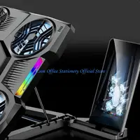 Laptop Cooler Cooling Pad 6 Fans Rgb Laptop Cooling Stand Cooler Radiator Base Notebook Holder with LED Phone Expansion Holder - Image 3