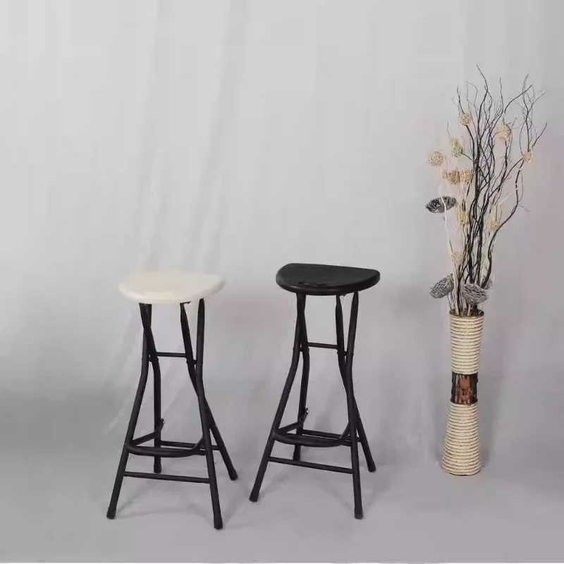 

Folding Balcony Stools Bar Chairs Portable High Desk Stools with Folding Foot Stools