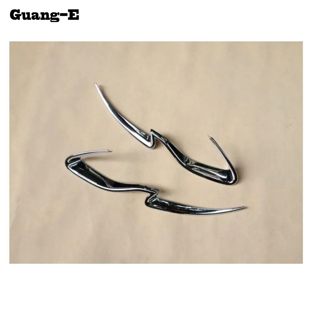 Car Front Light Lamp Detector Frame Stick ABS Chrome Cover Trim Eyebrow Frame For Peugeot 2008 2014 2015 2016 2017 2018