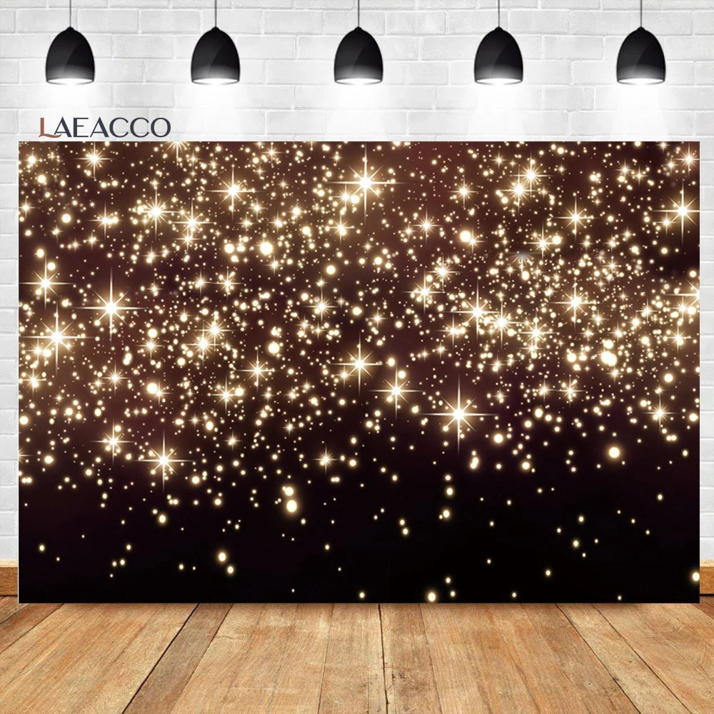 

Laeacco Gold Glitter Backdrop Dreamy Spots Light Bokeh Baby Shower Wedding Birthday Party Decor Portrait Photography Background