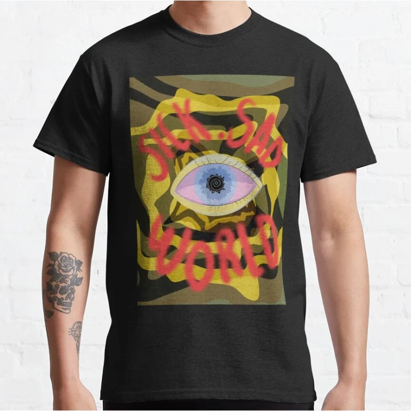 

Retro Sick sad world tv shows Gift t shirt 90s Nostalgia cartoon Graphic Clothes 1201 Large size Tops 100% cotton print tee