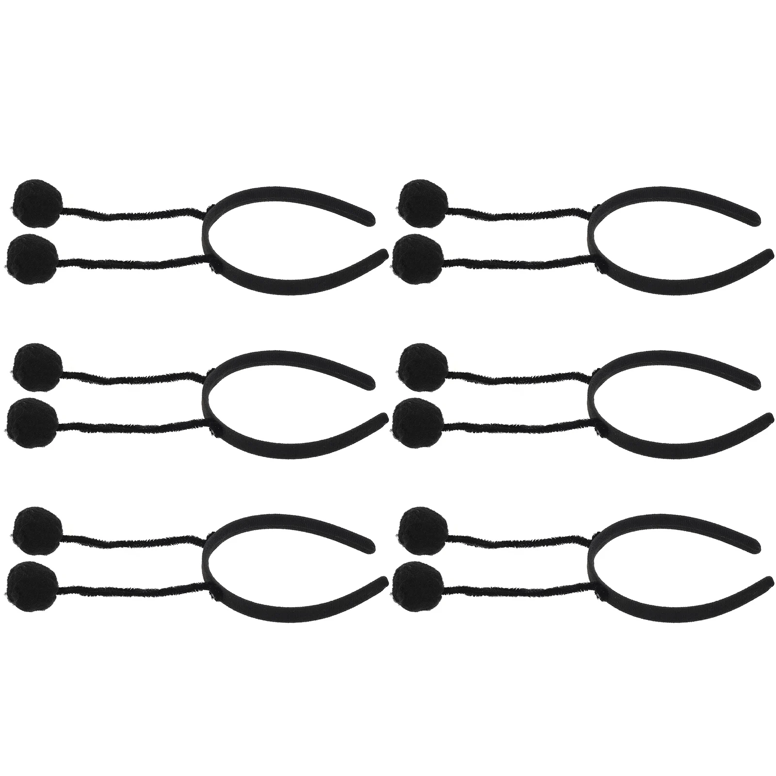 

6pcs Girls Black Caterpillar Hair Accessories Smooth Surface Cosplay Head Bands Props Girls Hair Hoops Gifts