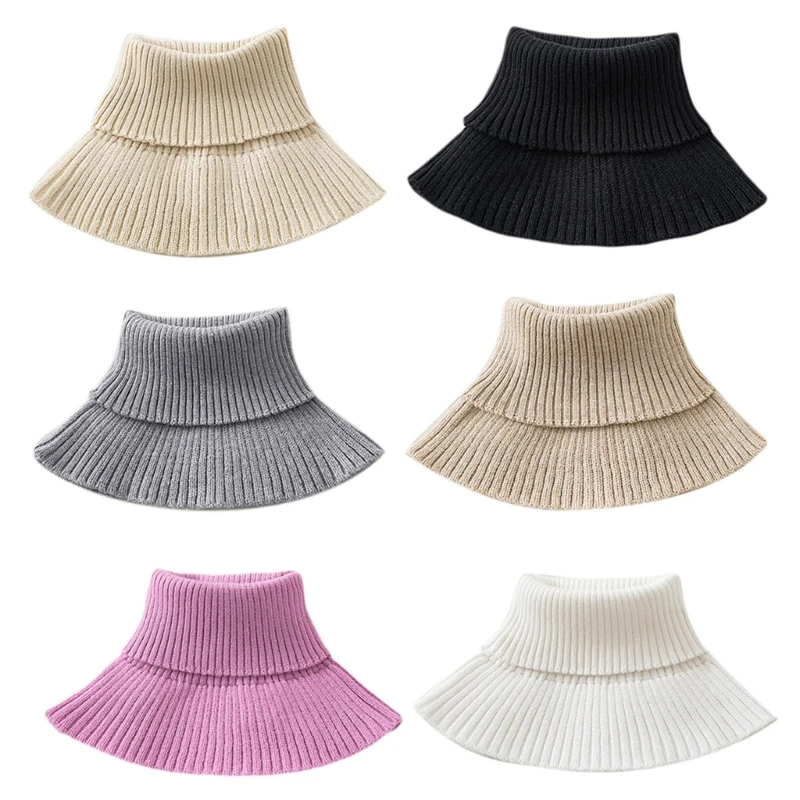 Ribbed Knit Fake Collar Winter Detachable Sweater Turtleneck Dickey Neck Warmer Dropsale