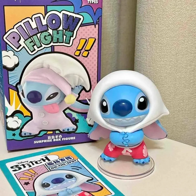 

Miniso Disney Stitch Подушка Fight Series Blind Box Cute Stitch Модная игровая кукла Рисунок Настольный декор Орнамент Рождественский подарок на день рождения