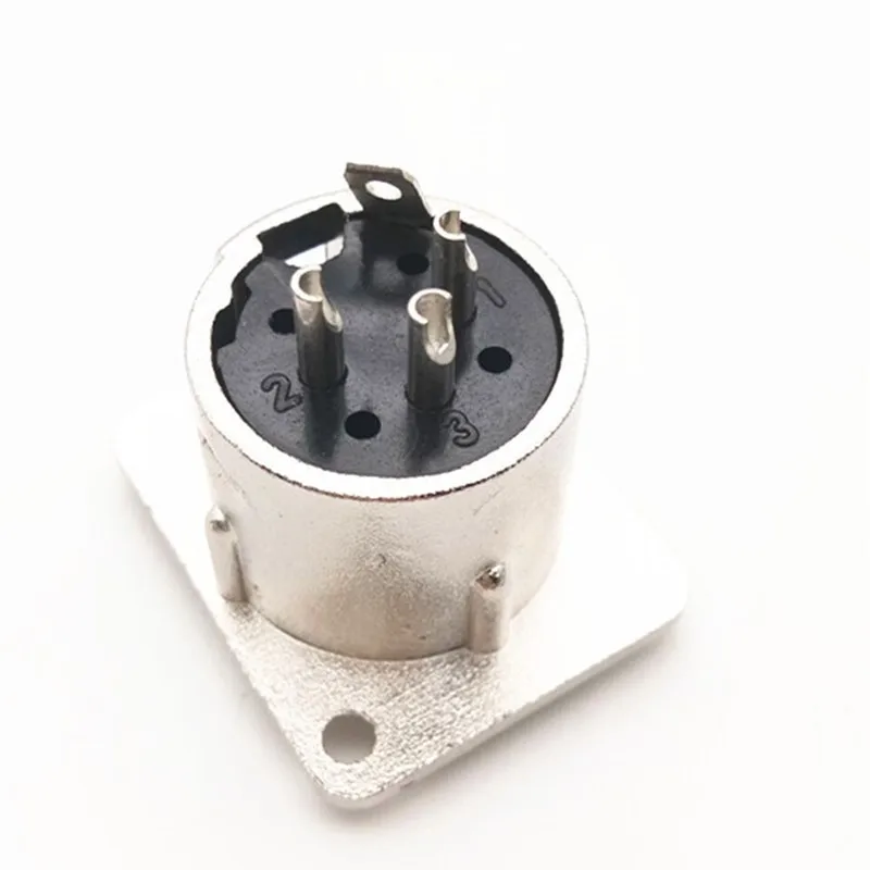 XLR 3pin Male Metal Square Or Elongated Card Dragon Male Speaker Microphone Socket Audio Kanon Durable Plug E4