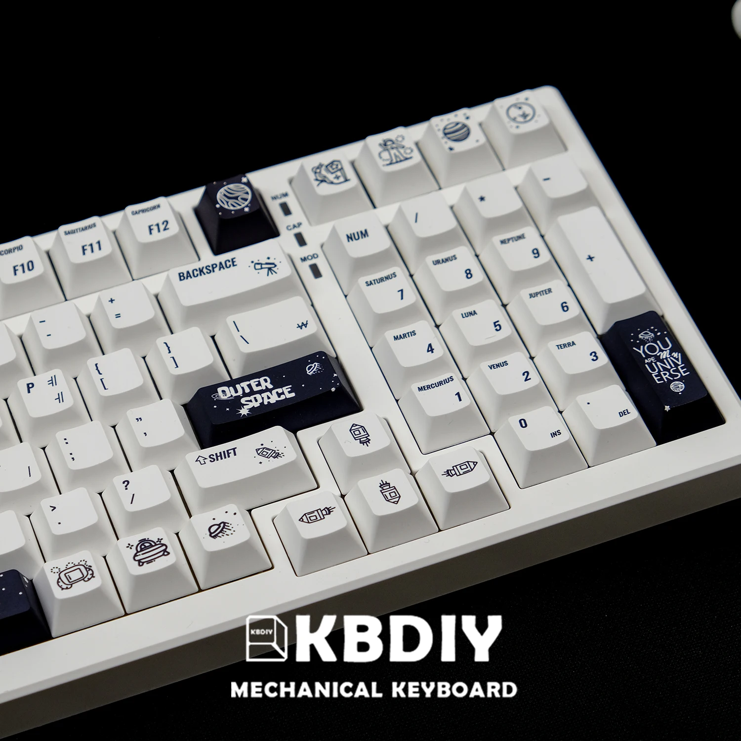 Imagem -05 - Kbdiy-coreano Conjunto de Teclas 143 Teclas Pbt Espaço Sideral Branco Keycap para Teclado Material Cereja Perfil Iso 68 75 84 87 96 104