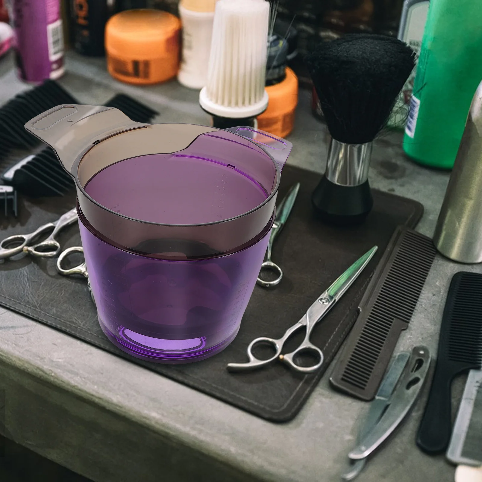 

2Pcs Hair Dyeing Bowl Transparent Material for Precise Application Salon Tinting Accessories Hair Color Measuring Cup