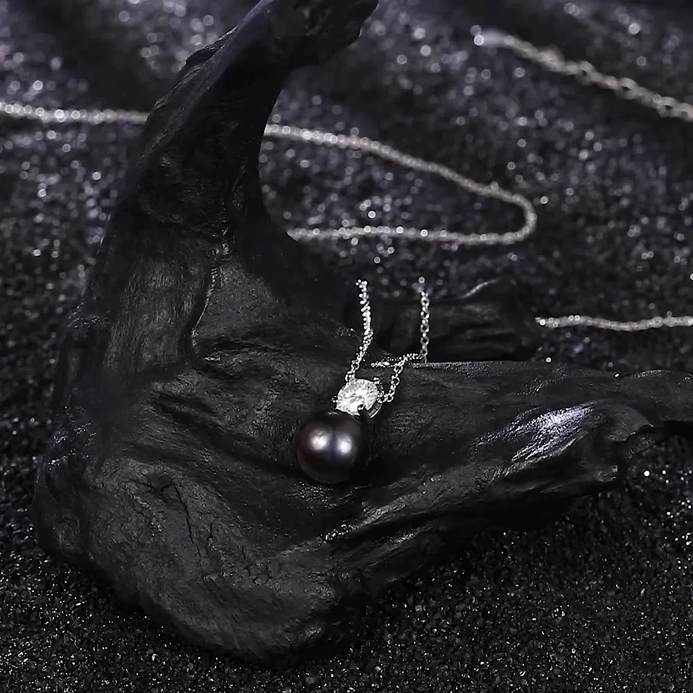 Natural Pearl Pendant Necklace with 0.5CT D Color Moissanite S925 Sterling Silver Adjustable Chain Fashion Wedding Necklace 2025