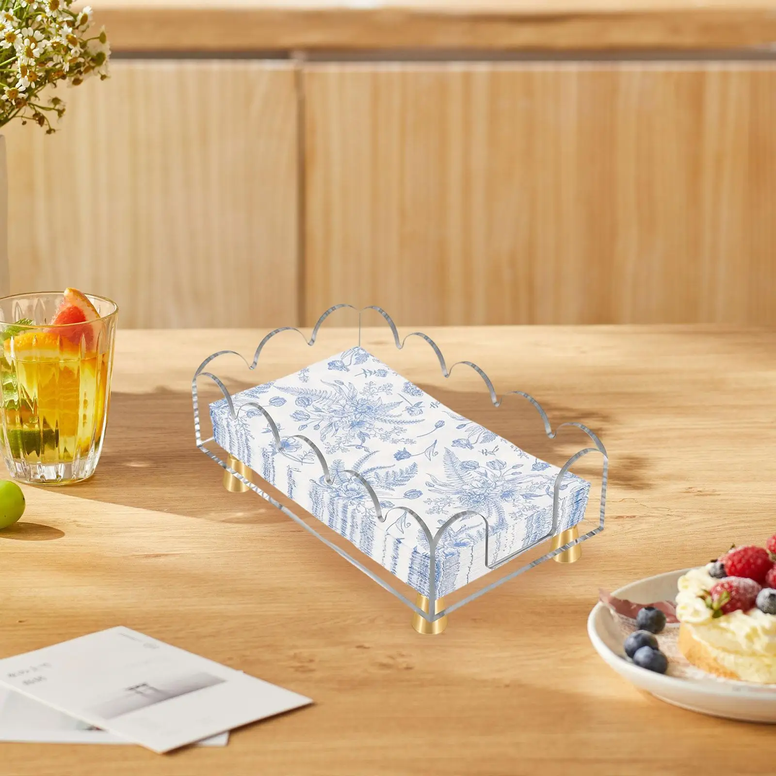 Acrylic Napkin Holder Bathroom Paper Towel Holder Decor Tabletop Napkin Stand for Dining Room Party Farmhouse Wedding Home