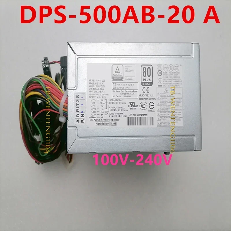 Original New Power Supply For HP 1060S 3060 500W Power Supply DPS-500AB-20 A DPS-500AB-20A 849655-003