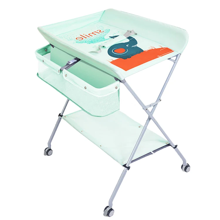 2 in 1 Diaper Changing Baby Care Station Folding Baby Changing Tables With Wheels