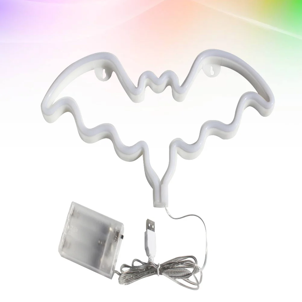 

Bat Shaped LED Night Light Neon Lamp Girl Bedroom Decoration Wall Lights Party Supplies Home Decor Dual-Use No