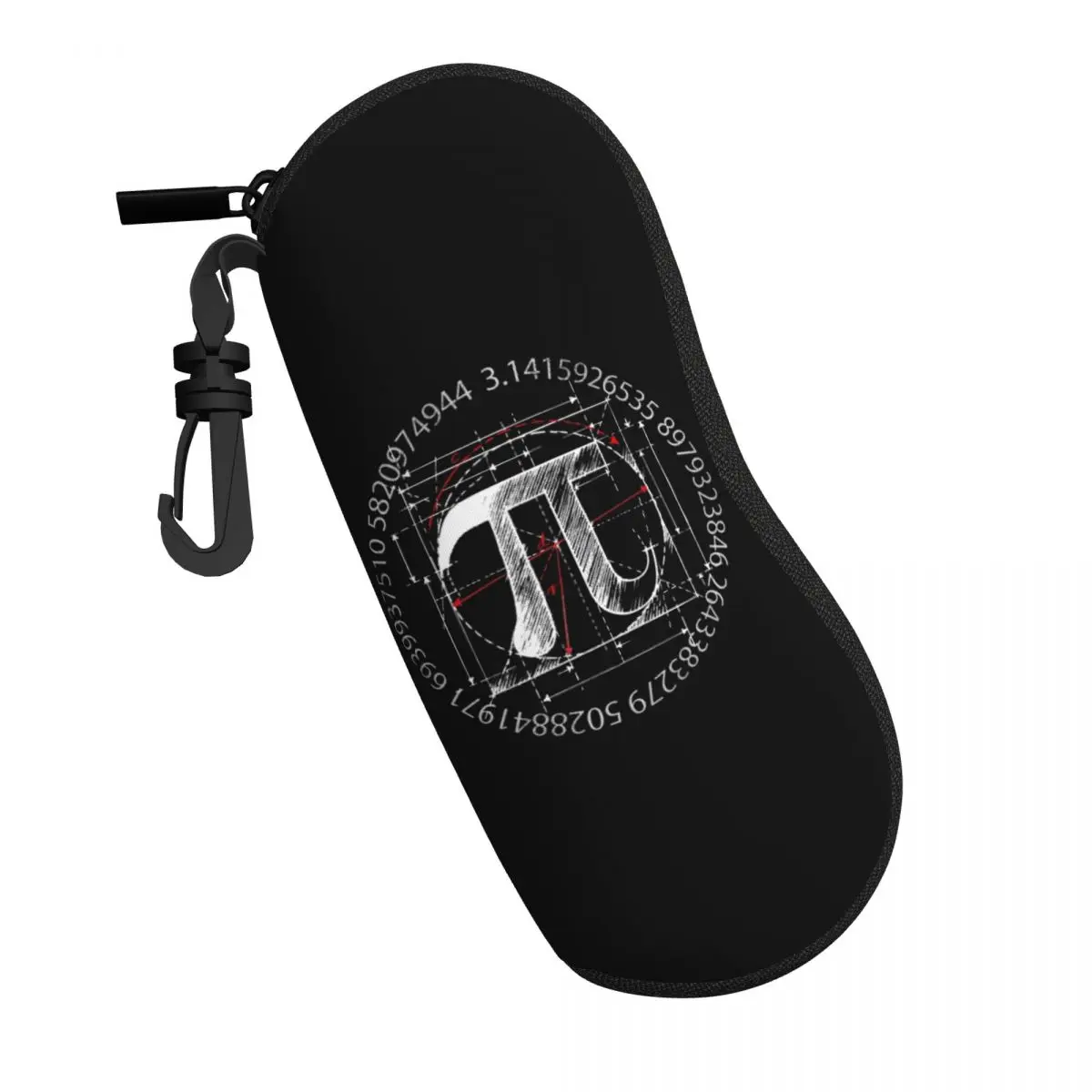 Custom Pi Symbol Line Drawing Sunglasses Soft Case Neoprene Zipper Math Science Shell Eyeglass Case Protective Box For Glasses