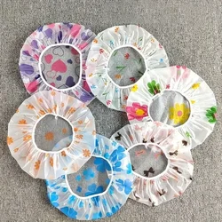 Adjustable Printed Shower Caps, Waterproof and Reusable with Elastic Band for Women's Spa Salon Bathroom Products